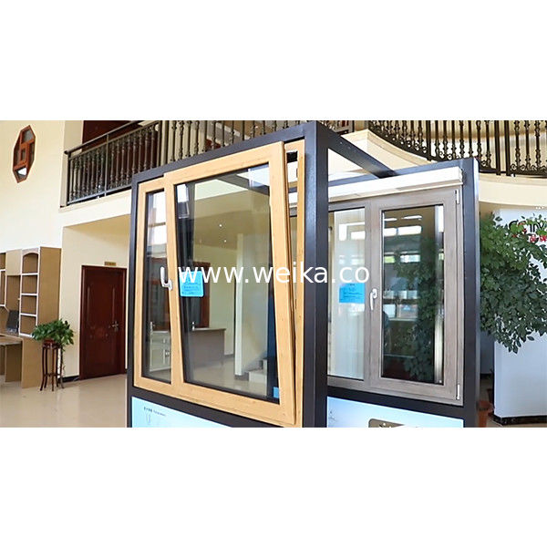 ODM Casement Αλουμίνιο Κλίση και Γύρισμα Windows χρώμα Woodgrain