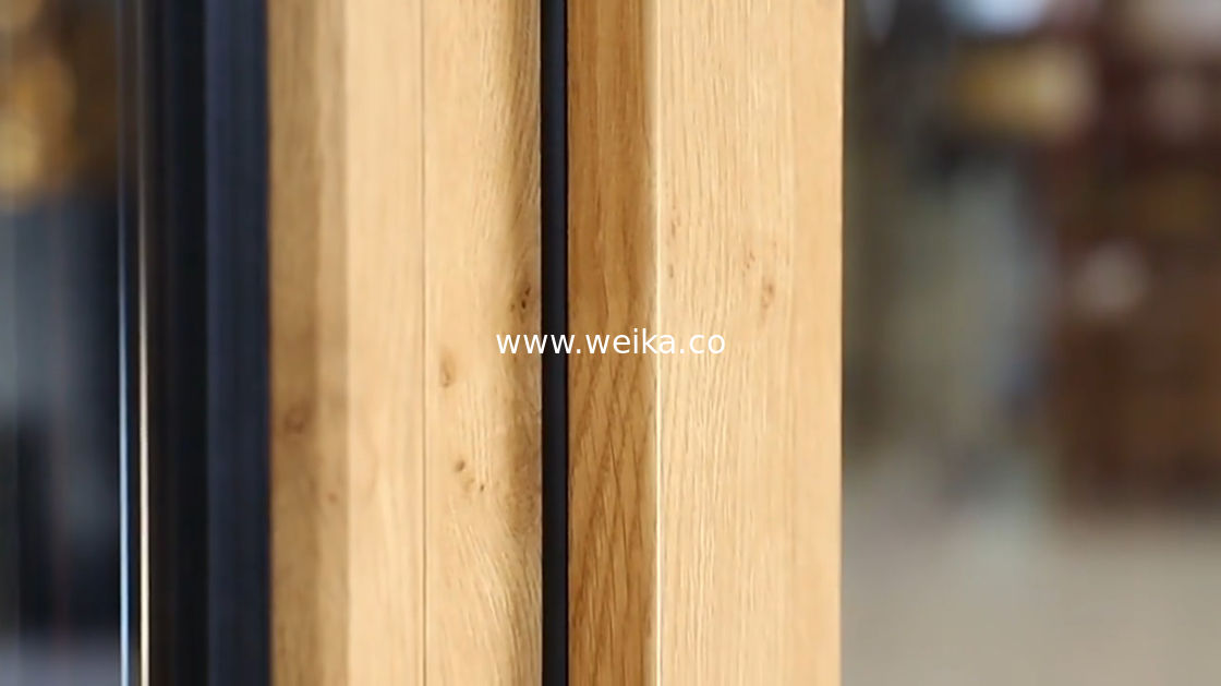 ODM Casement Αλουμίνιο Κλίση και Γύρισμα Windows χρώμα Woodgrain