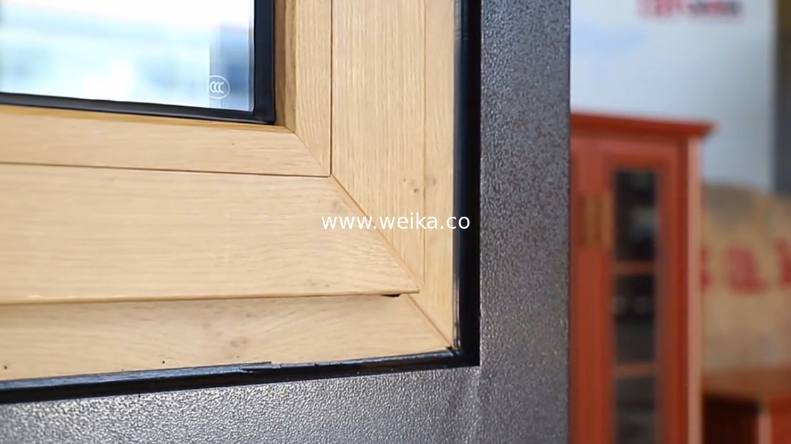 ODM Casement Αλουμίνιο Κλίση και Γύρισμα Windows χρώμα Woodgrain
