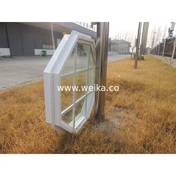 UPVC βινύλιο οκτάγωνο σταθερό γυάλινο παράθυρο 75mm προφίλ