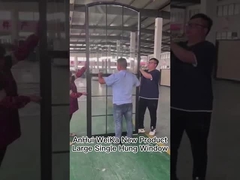 Μεγάλο καμπυλωτό μονό κρεμασμένο παράθυρο από uPVC με γυάλινη σχάρα