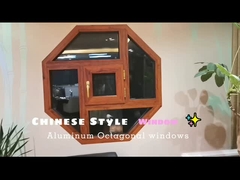 WEIKA Νέο Σχεδιασμός Καλλιτεχνικής Σχήματος Αλουμινίου Λύξης ξυλοκόκκους Οκτάγωνο Σταθερό Παράθυρο